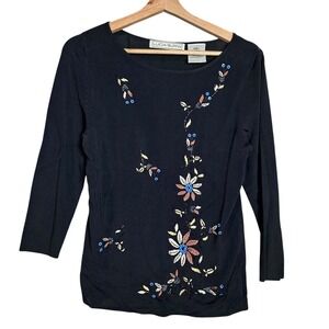 Beaded Floral Embellished Ribbed Knit y2k sequin whimsical, coquette, fairycore